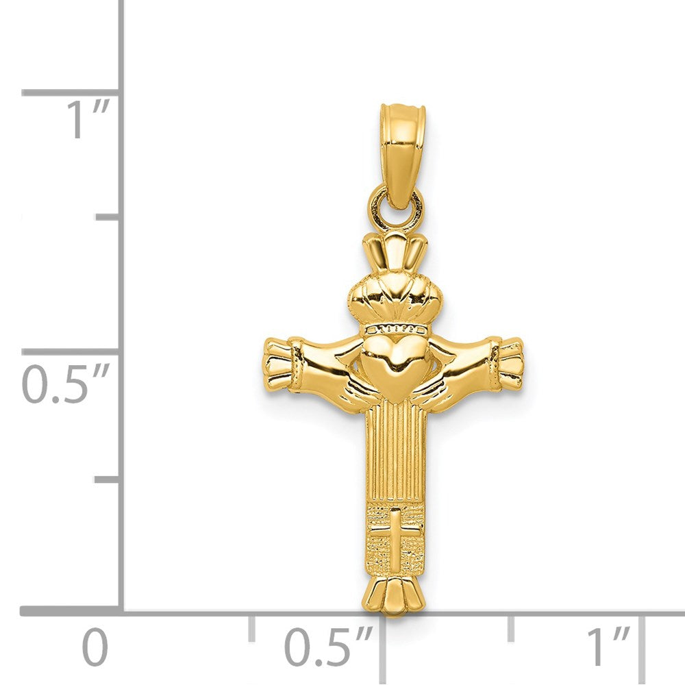 14k Claddagh Cross Charm