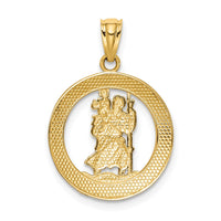 14K w/Rhodium St Christopher Pendant