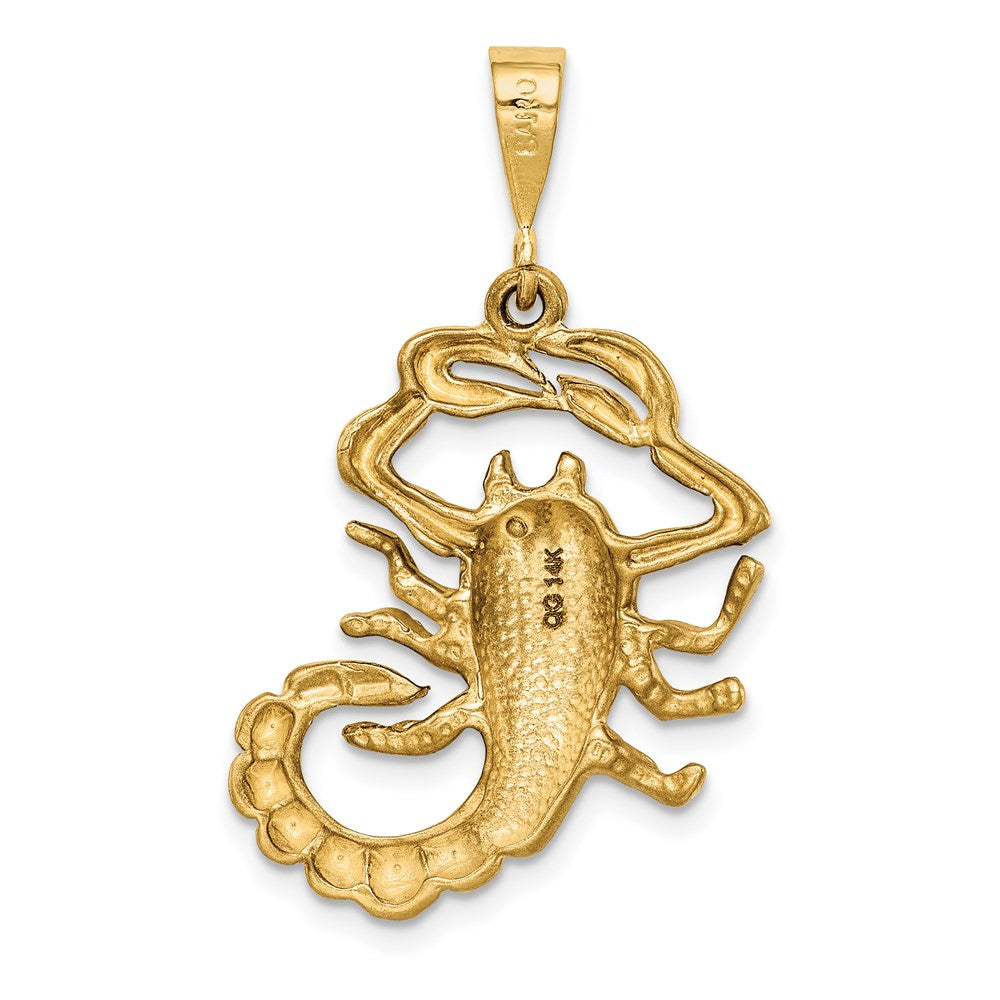 14k Satin Diamond-cut Scorpio Zodiac Charm