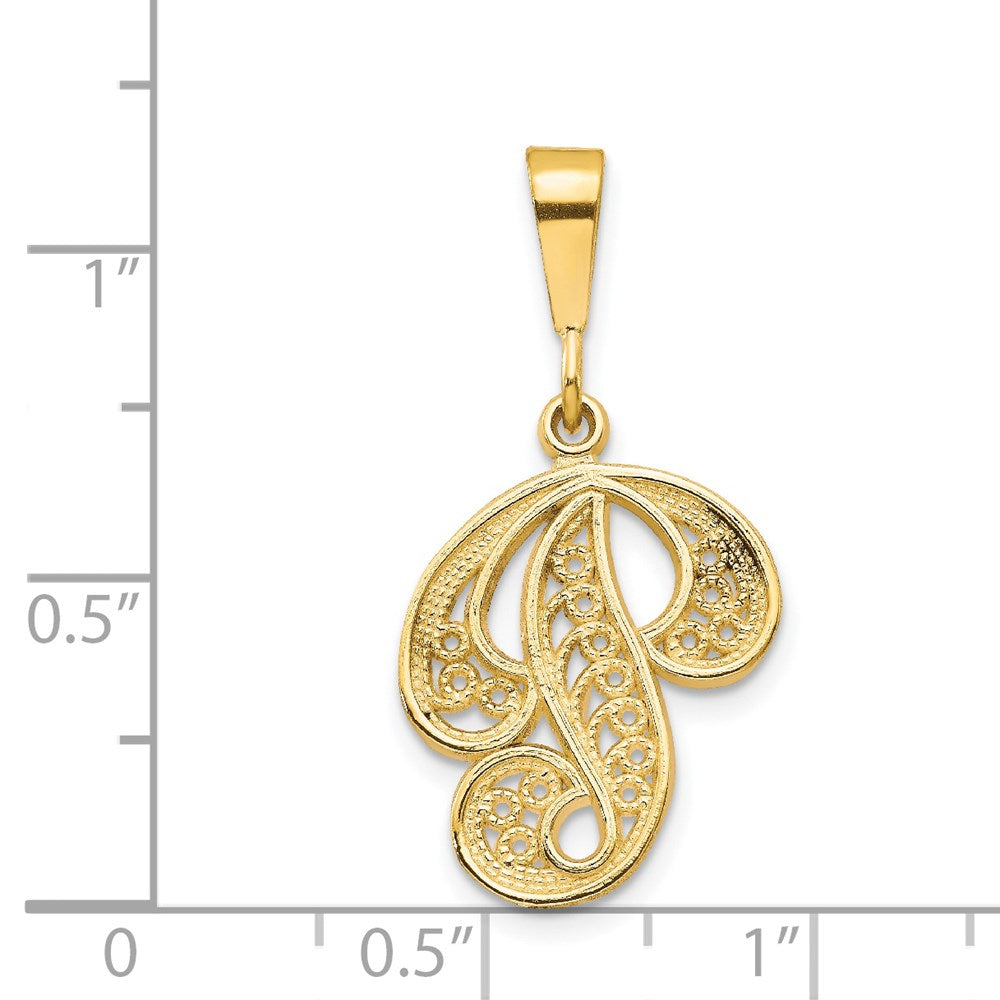 Initial Charm P / 14K Yellow Gold