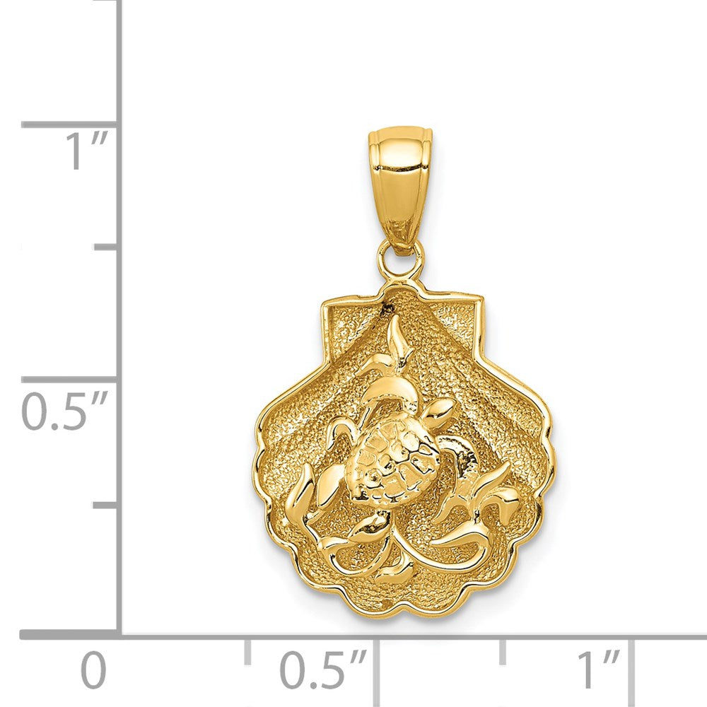 14k Sea Turtle in a Shell Pendant 3