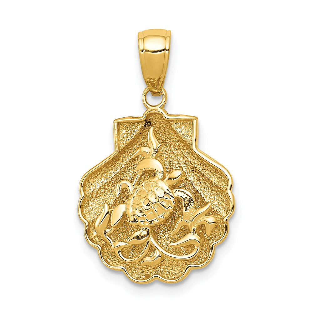 14k Sea Turtle in a Shell Pendant 1