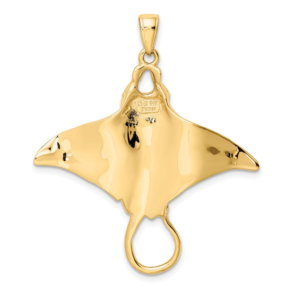 14k Manta Ray Pendant 3