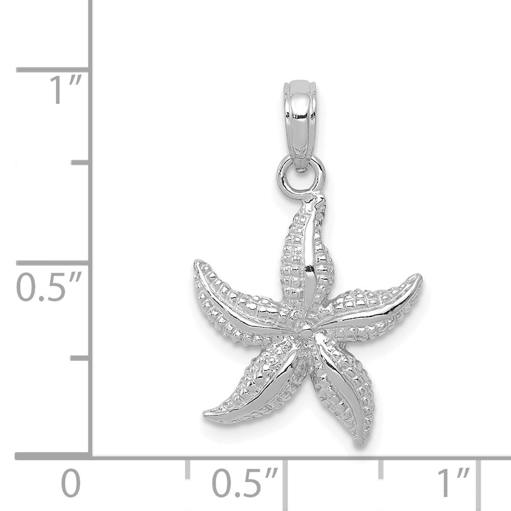 14k White Gold Starfish Pendant 3