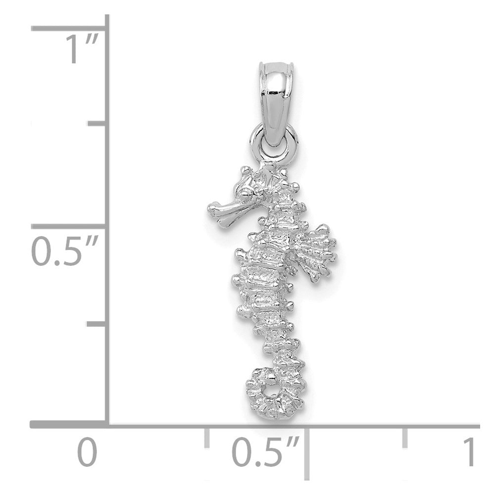 14K White Gold Sea Horse Pendant 3