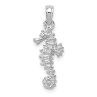 14K White Gold Sea Horse Pendant 1