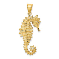 14k 3D Seahorse Pendant 3