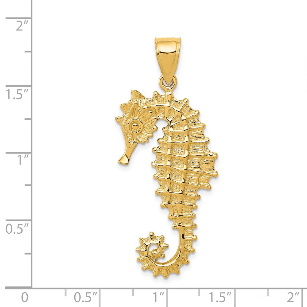 14k 3D Seahorse Pendant 4