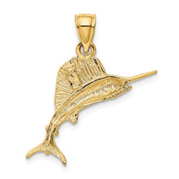 14K Sailfish Pendant 3