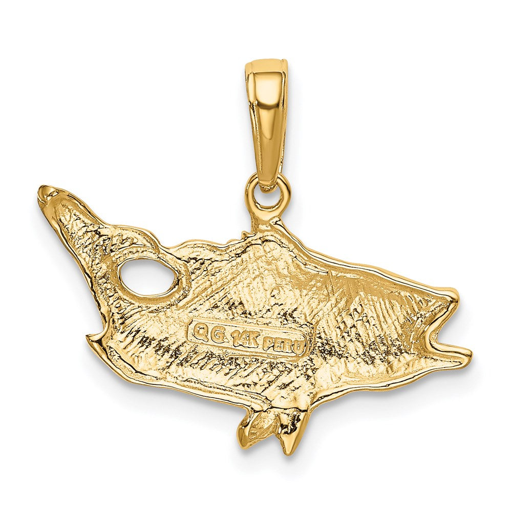 14k Open Mouthed Bass Fish Pendant 3