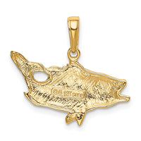 14k Open Mouthed Bass Fish Pendant 3