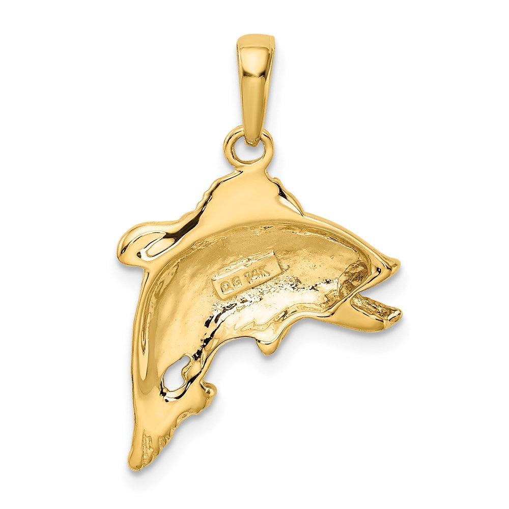 14k Jumping Bass Fish Pendant 3