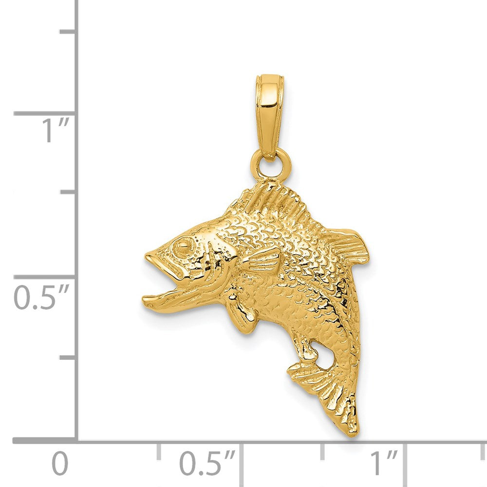 14k Jumping Bass Fish Pendant 4