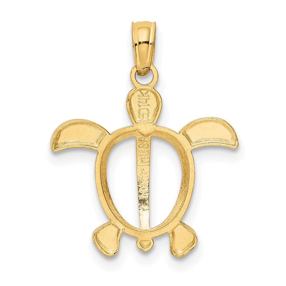 14K and Rhodium Sea Turtle Pendant 3