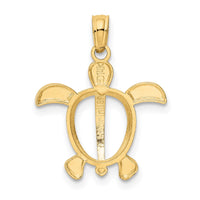 14K and Rhodium Sea Turtle Pendant 3