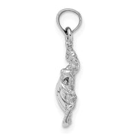 14K White Gold Textured Sea Turtle Charm 2