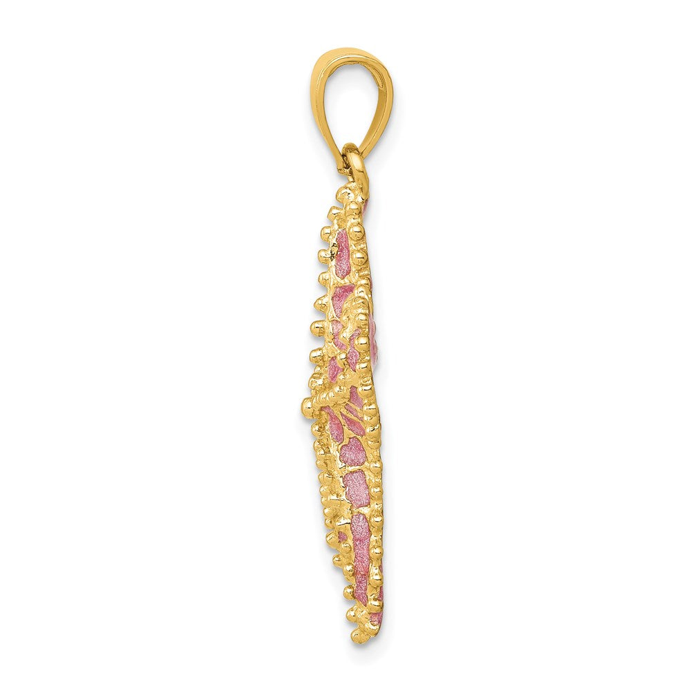 14K Pink Enameled Starfish Pendant 2