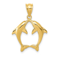 14k Two Dolphins Pendant 1