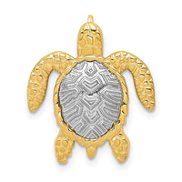 14K Two-Tone Turtle Pendant Slide 1