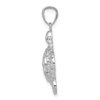 14k White Gold Diamond-cut Polished Sea Turtle Pendant 2