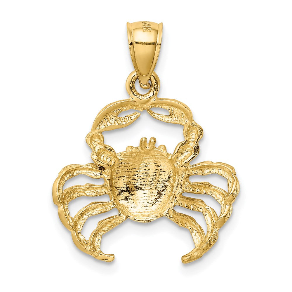 14k Satin Diamond-cut Crab Pendant 3