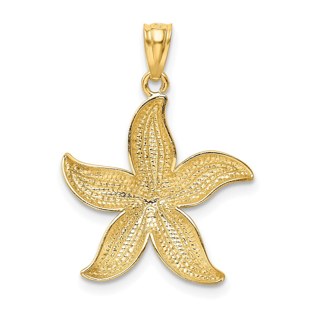 14k with White Rhodium Diamond-cut Starfish Pendant 3