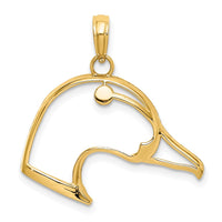 14K Cut-Out Duck Head Charm