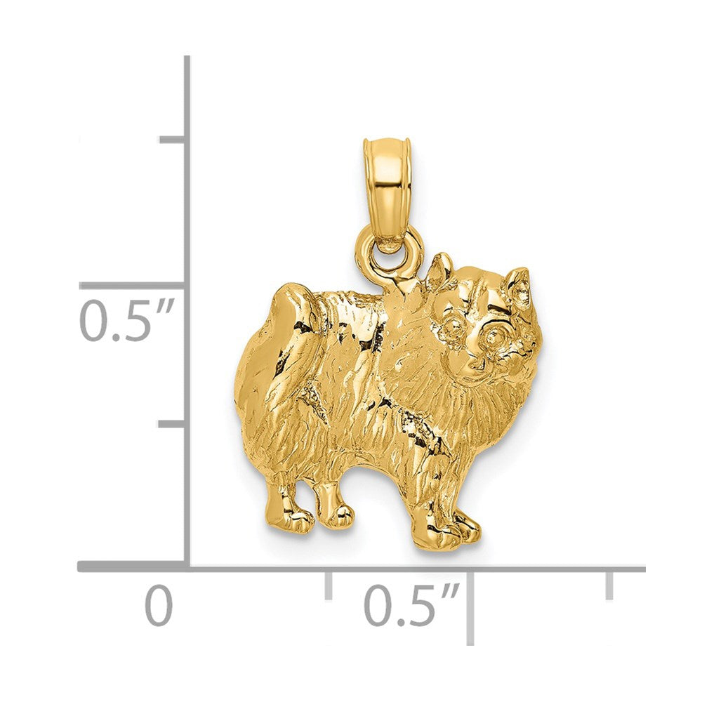 14K Polished Pomeranian Dog Charm