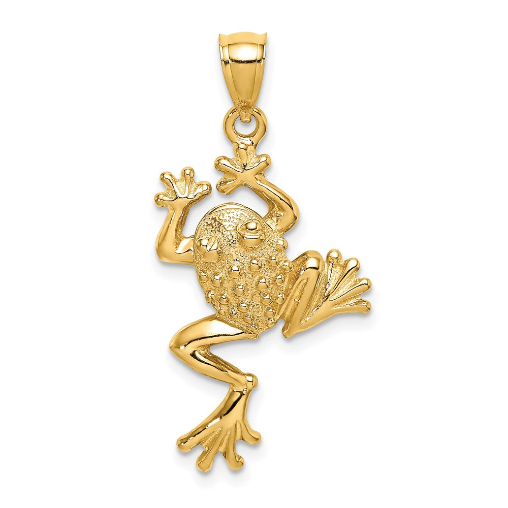 14K Frog w/ Textured Back Charm