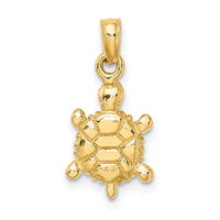 14K Green Enamel 3-D Land Turtle Charm 4