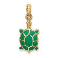 14K Green Enamel Tortoise Charm 1