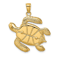 14K 3-D Brown Enamel Large Sea Turtle Charm 4