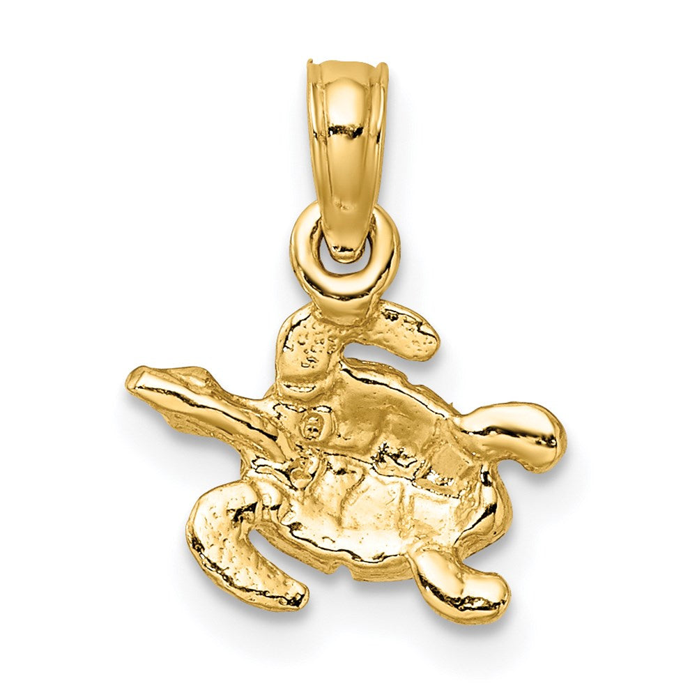 14K Textured and Enameled Sea Turtle Charm 4