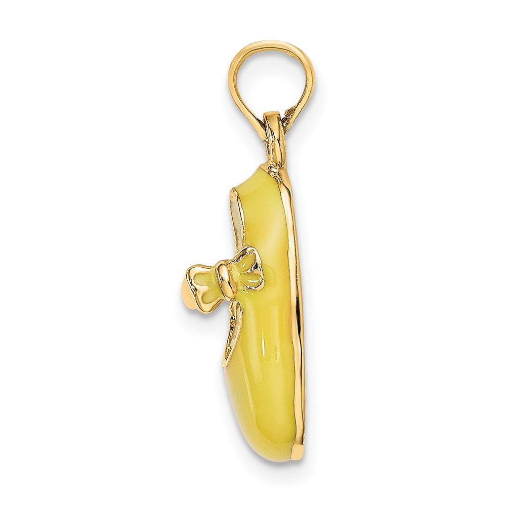 14K 3-D w/ Yellow Enamel Baby Shoe Charm