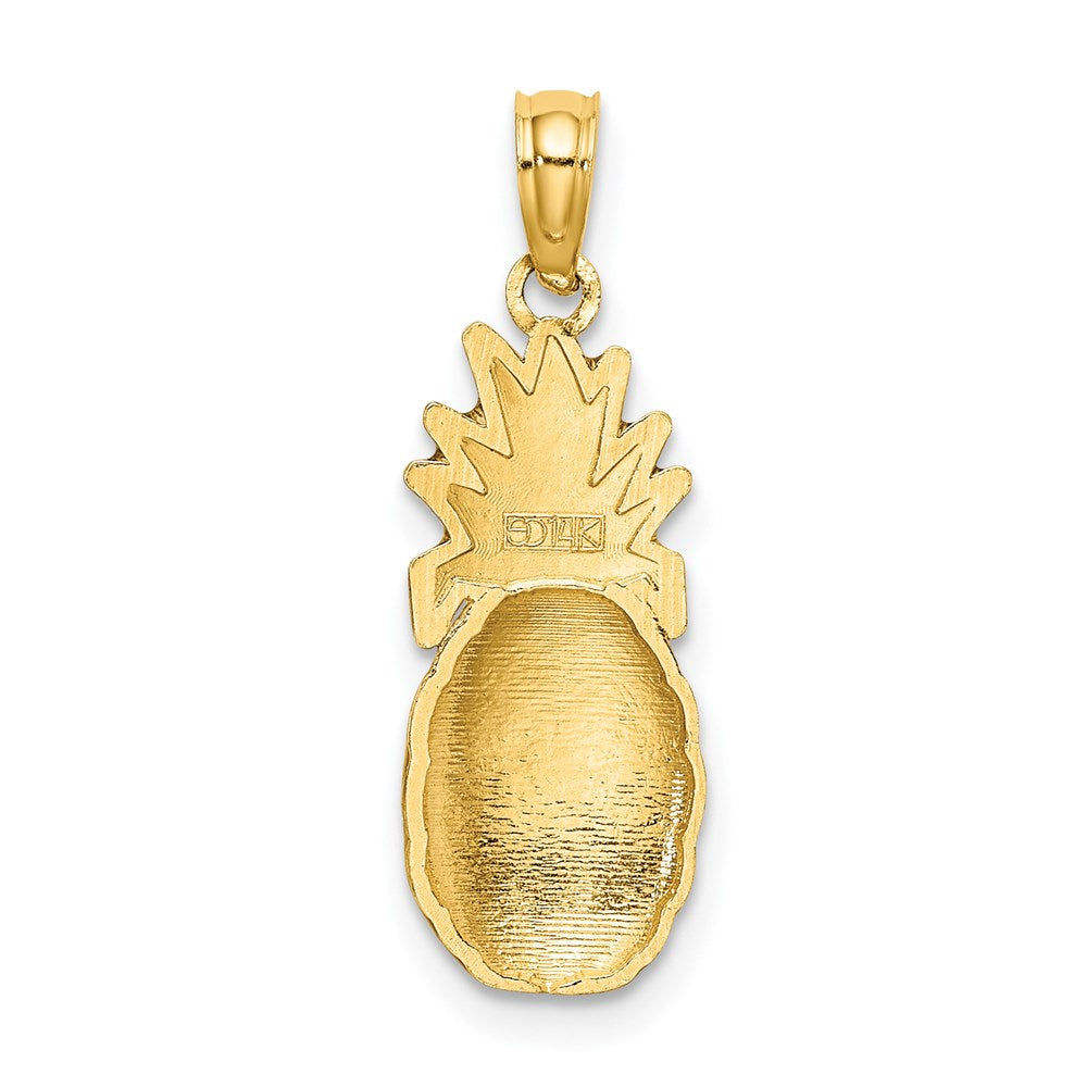 14K w/ Enamel 2-D Pineapple Charm