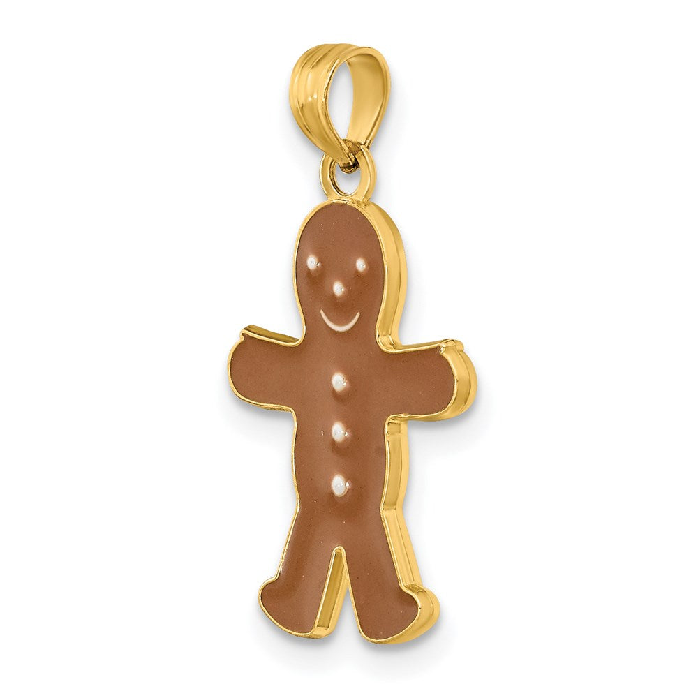 14K 3-D Enameled Gingerbread Man Charm
