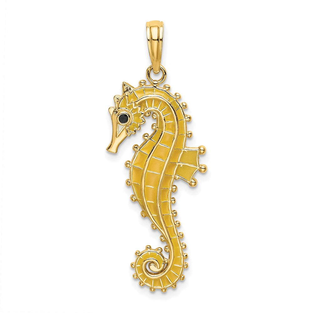 14K 3-D Enamel Seahorse Charm 1