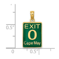 14K EXIT 0 / CAPE MAY with Green Enamel Charm