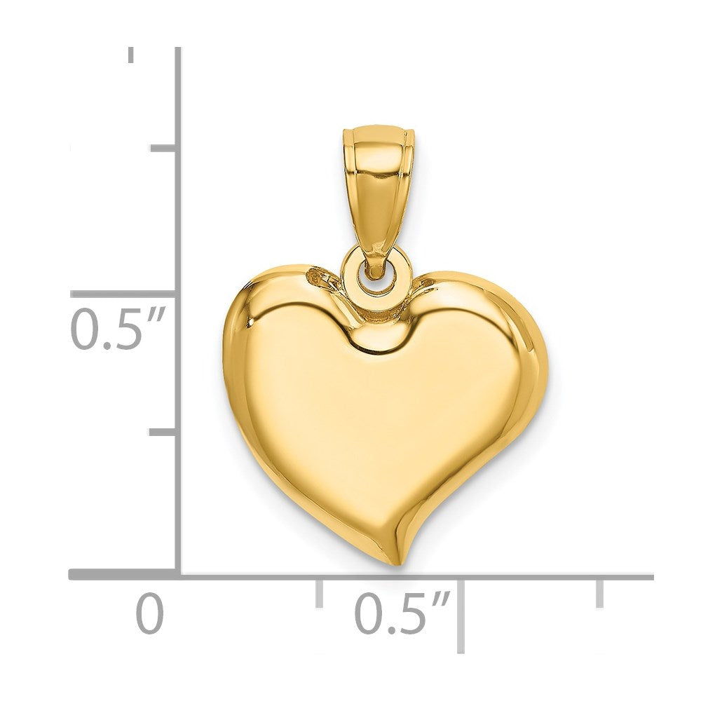 14K Polished Teardrop Heart Charm