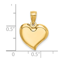 14K Polished Teardrop Heart Charm