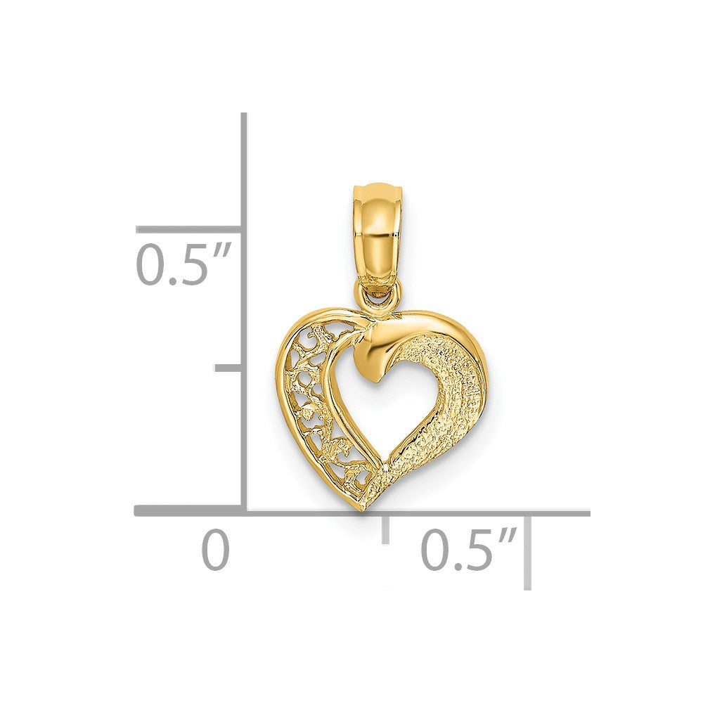 14K Open Mini Heart Charm