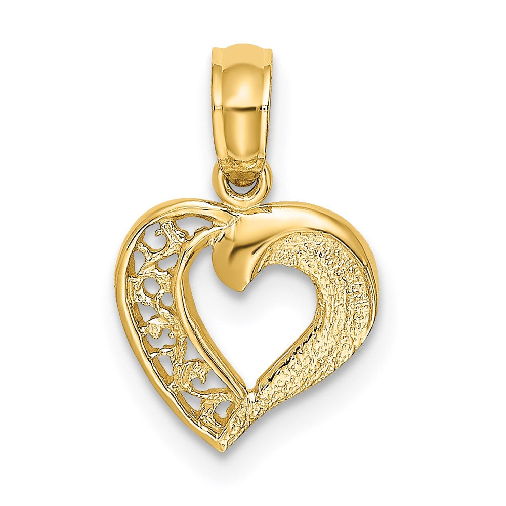 14K Open Mini Heart Charm