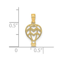 14K Cut-Out Flat Hot Air Balloon Charm