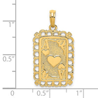 14K Hearts w/ Ace Playing Cards Charm