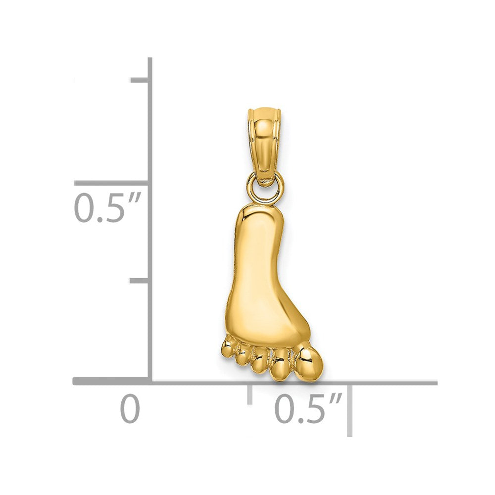 14K Polished Foot Charm