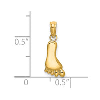 14K Polished Foot Charm