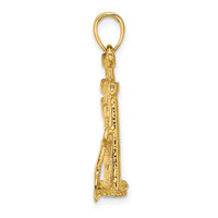 14K 3-D Textured Sand Castle w/ Shovel Charm