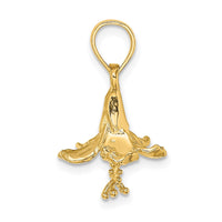 14K 3-D Hibiscus Flower Charm