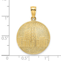 14K CHICAGO Skyline On Round Disc Charm