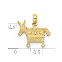 14K 3-D Textured Democratic Donkey Charm